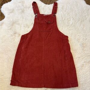 Jolt Cherry Red Corduroy Overalls